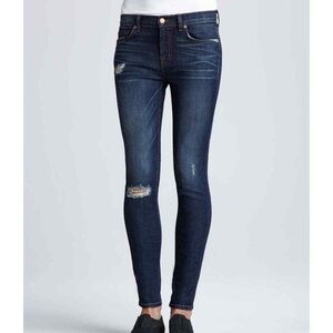 J Brand Skinny Leg Salem Dark Wash Distressed Jean Size 27